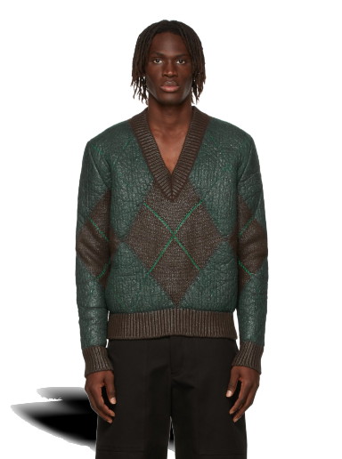 Pulóver Bottega Veneta Coated Argyle Sweater Zöld | 665929 V15R0