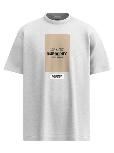 Póló Burberry Label Appliqué Cotton Oversized T-Shirt Szürke | 8057529