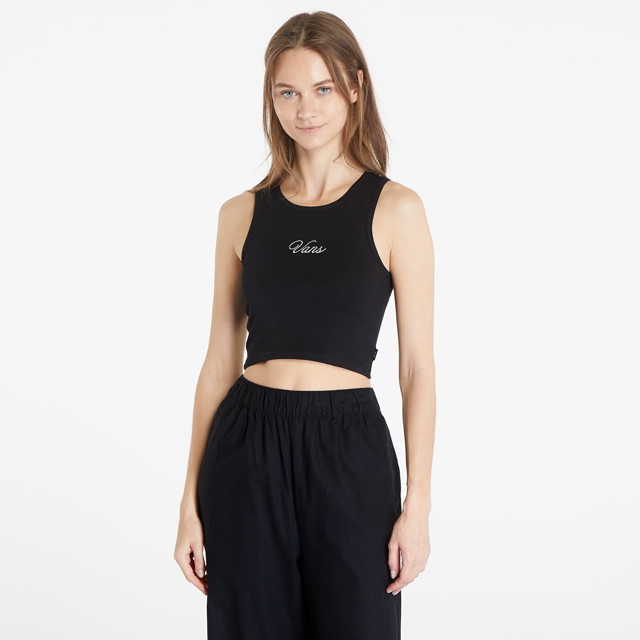 Top Small Staple Fitted Crop Tank Black