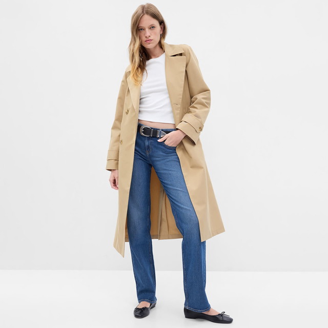 Ballonkabátok GAP Icon Trench Coat Khaki Bézs | 736395-01