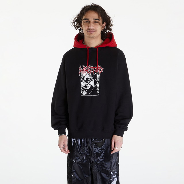 Sweatshirt Wasted Paris Telly Wire Black/ Fire Red Fekete | WP_000064