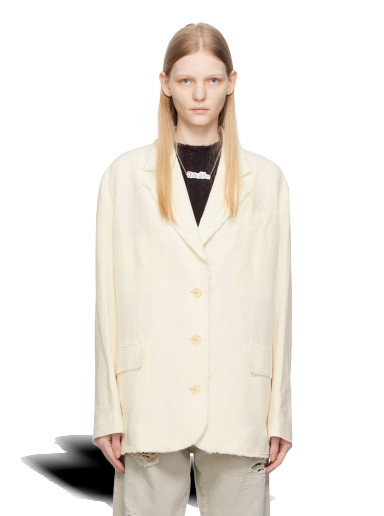 Kabátok Acne Studios Off-White Single-Breasted Blazer Bézs | AH0267-