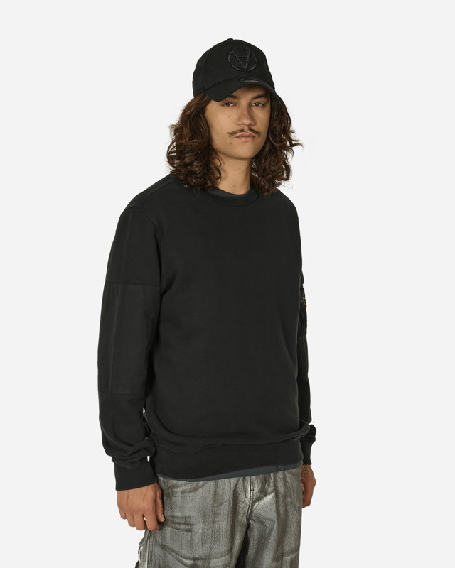 Sweatshirt Stone Island Arm Pocket Crewneck Sweatshirt Black Fekete | 811563920 V0029