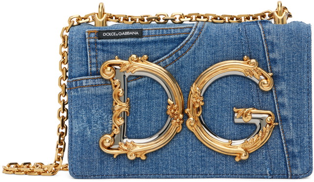 Kézitáskák Dolce & Gabbana Blue Patchwork Denim Bag Kék | BB6498 AO621