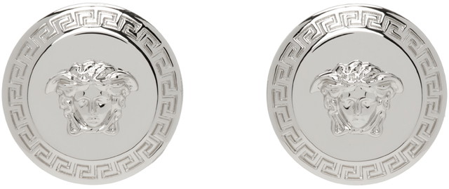 Fülbevaló Versace Silver Tribute Medusa Stud Earrings Fémes | DG2G411_DJMT