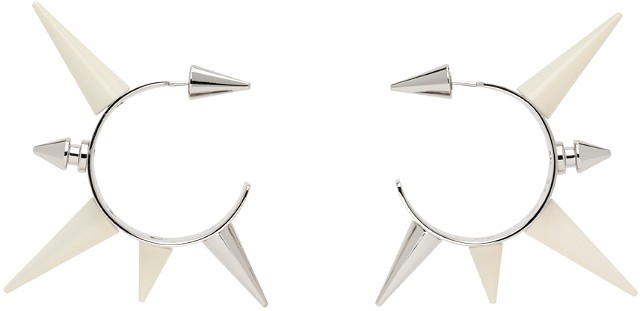 Fülbevaló Acne Studios Silver Spike Earrings Fémes | C50365-