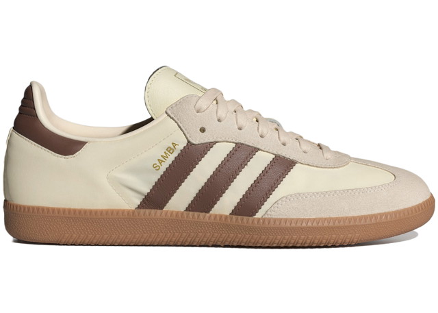 Sneakerek és cipők adidas Originals Samba OG Cream White Preloved Brown Bézs | ID1447