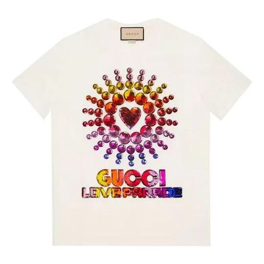 Póló Gucci Love Parade Oversized T-shirt White Fehér | 615044 XJEN4 9088