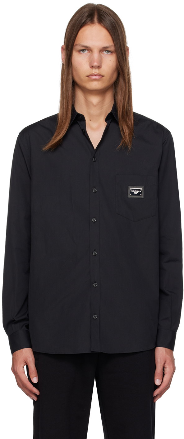 Ing Dolce & Gabbana Black Martini-Fit Shirt Fekete | G5JG4TFU5U8