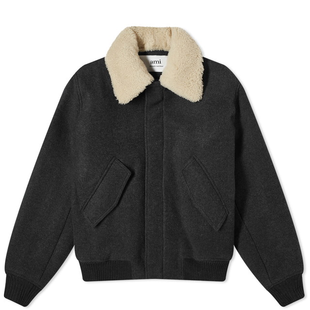 Ruházat AMI Shearling Collar Jacket Szürke | UJK010-WV0019-055