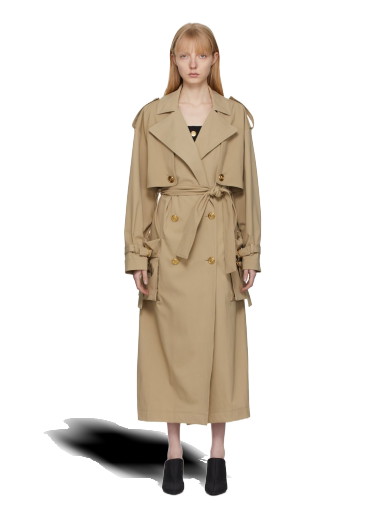 Kabátok Balmain Gabardine Trench Coat Bézs | XF1TL030XB63