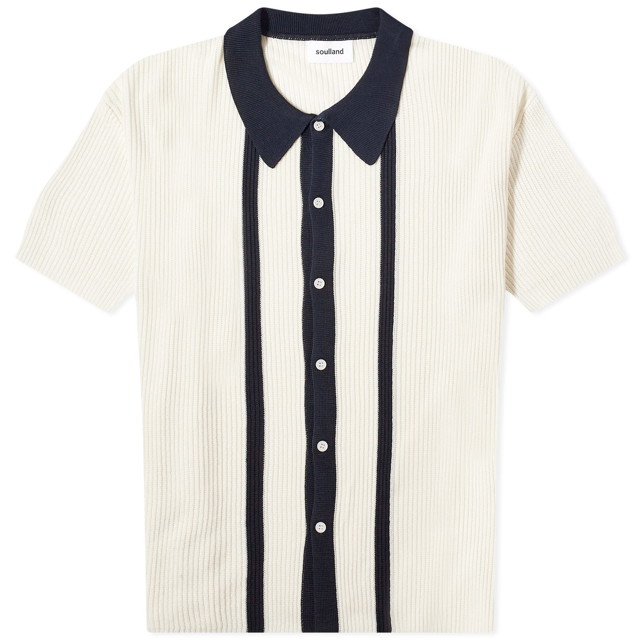 Pólóingek Soulland Ciel Short Sleeve Knitted Polo Shirt Fehér | 41042-1157-OFW