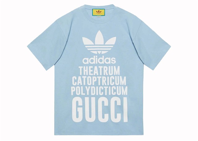 Póló Gucci x Adidas T-Shirt Blue Kék | 616036 XJEW2 4709