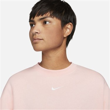 Sweatshirt Nike Sportswear Collection Essentials Oversized Fleece Crew Sweatshirt Rózsaszín | DJ7665-610, 2