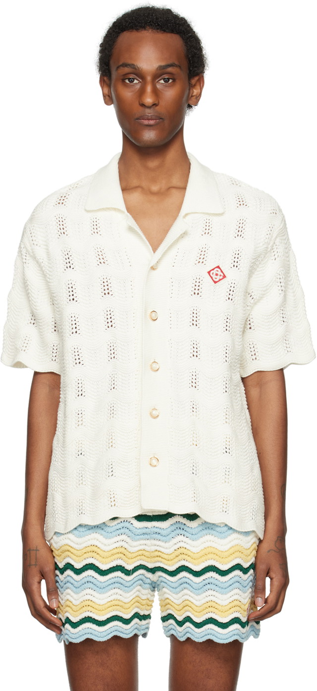 Ing Casablanca Wavy Shirt "Off-White" Fehér | MPS24-KW-584-02