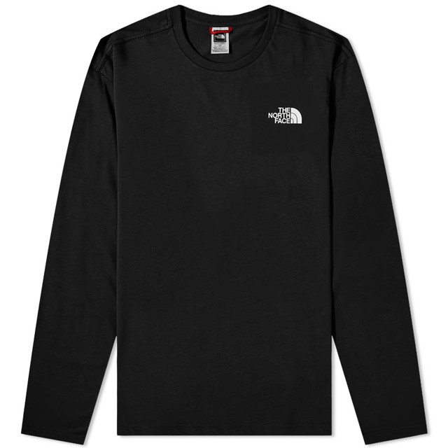 Póló The North Face Long Sleeve Red Box Tee Black Fekete | NF0A493LJK3