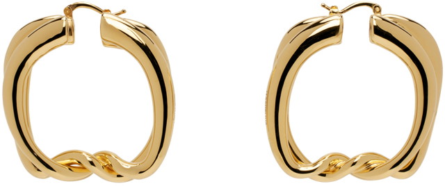 Fülbevaló Jacquemus Gold 'Les Petites Creoles Nodi' Earrings Fémes | 24E241JW654-5845