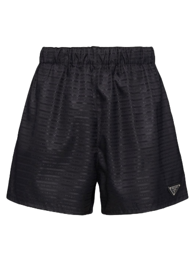 Rövidnadrág Prada Re-Nylon Logo Stripe Shorts Fekete | 22S757S19211FC