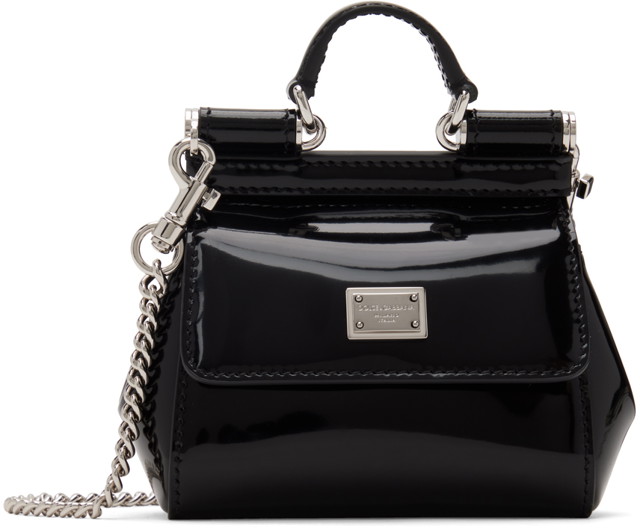 Kézitáskák Dolce & Gabbana Black Kim Kardashian Mini Sicily Bag Fekete | BB6494 AI413