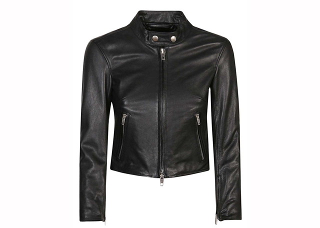 Dzsekik Balenciaga Leather Jacket Black Fekete | 775707TOS081000