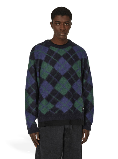 Argyle Pattern Mohair Sweater