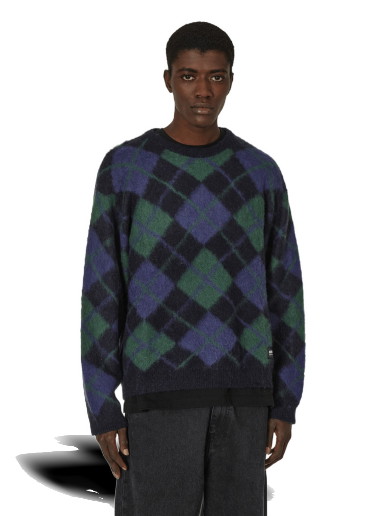 Pulóver Neighborhood Argyle Pattern Mohair Sweater Sötétkék | 232FUNH-KNM03 NY