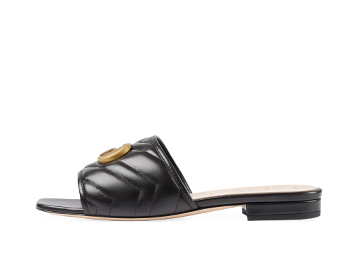 Sneakerek és cipők Gucci Double G Slide Sandal 'Black' Leather Fekete | _646169 BKO60 1000