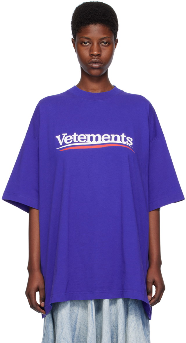 Póló VETEMENTS Campaign T-Shirt Kék | UE64TR440N