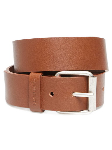 Leather Script Belt Brown