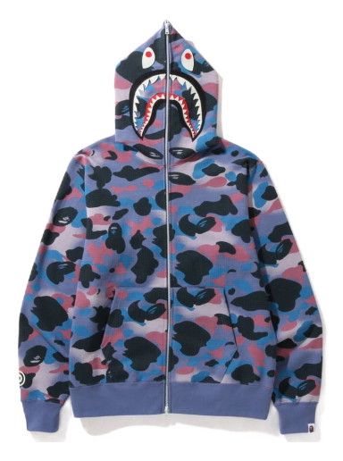 Sweatshirt BAPE Grid Camo Shark Full Zip Hoodie Orgona | 1I80-115-005