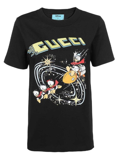 Póló Gucci Disney Donald Duck x Rocket T-Shirt Fekete | 644671 XJDBD 1043