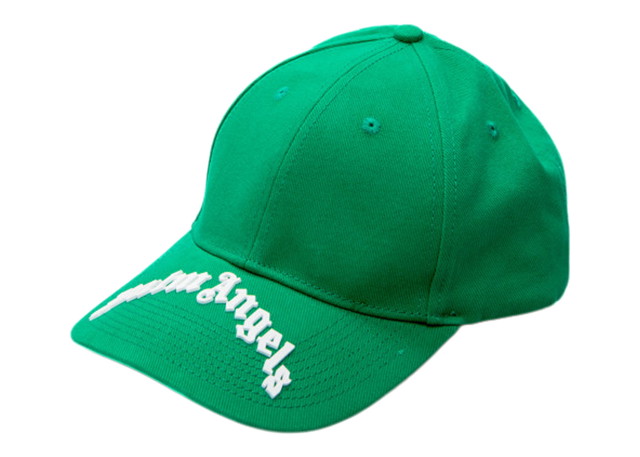 Kupakok Palm Angels Curved Logo Baseball Cap Green Zöld | PMLB053F22FAB0015501