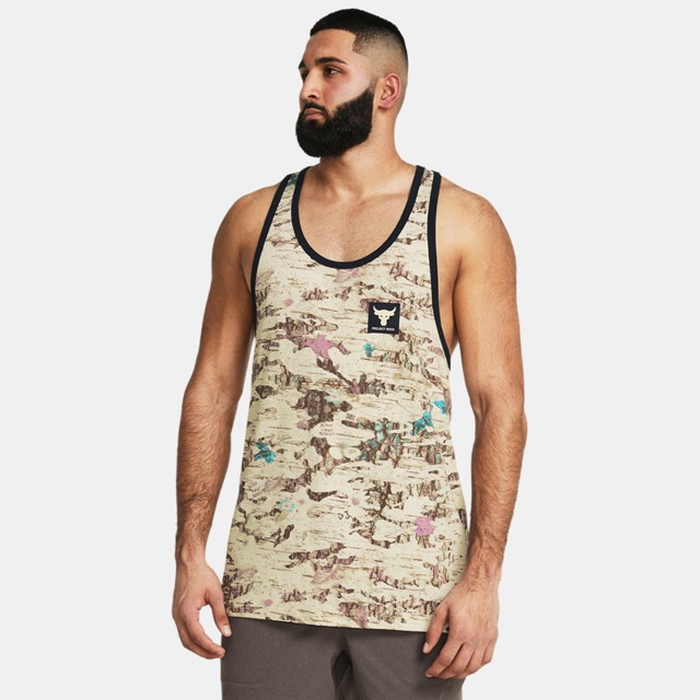 Trikók Under Armour Project Rock Camo Tanktop mit Bézs | 1383226-273