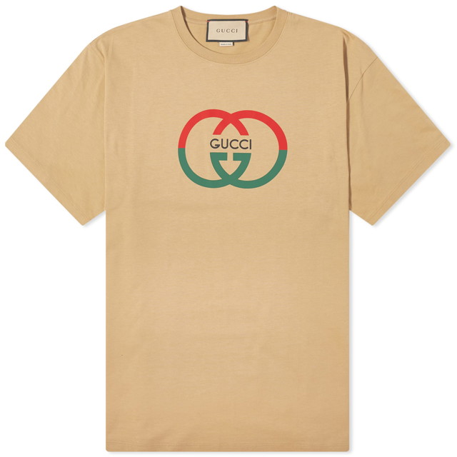 Póló Gucci Interlocking Logo T-Shirt Bézs | 771758-XJF68-2293