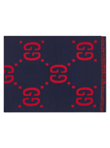 Sálak és kendők Gucci GG Jaquard Scarf Midnight Sötétkék | 495592-4G350-4074