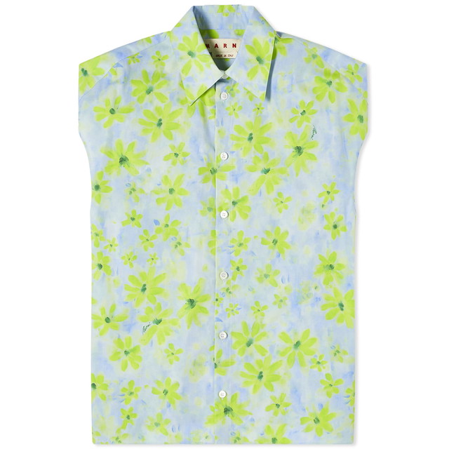 Ing Marni Cocoon Sleevless Printed Shirt "Aquamarine" Türkizkék | CAMA0565A0-PAB24