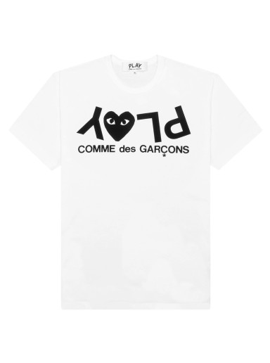 Póló Comme des Garçons PLAY Inverted Text T-Shirt Fehér | AZ T068 051 1