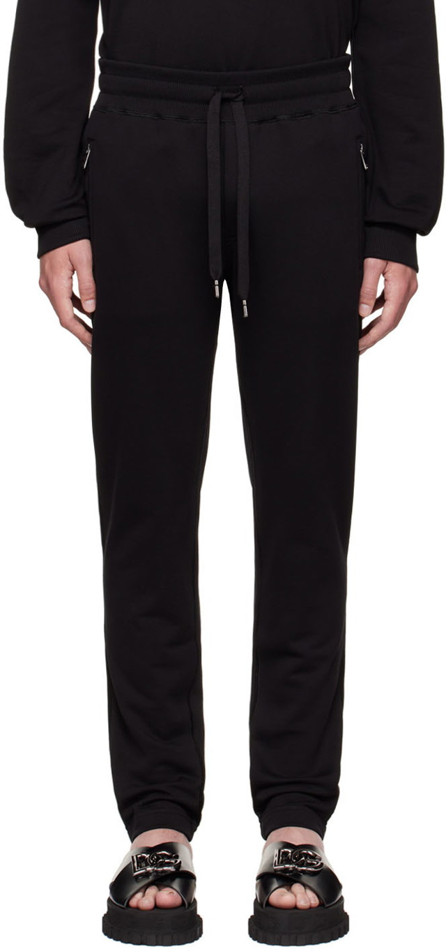 Sweatpants Dolce & Gabbana Black Cotton Lounge Pants Fekete | GYWEATFU7DU