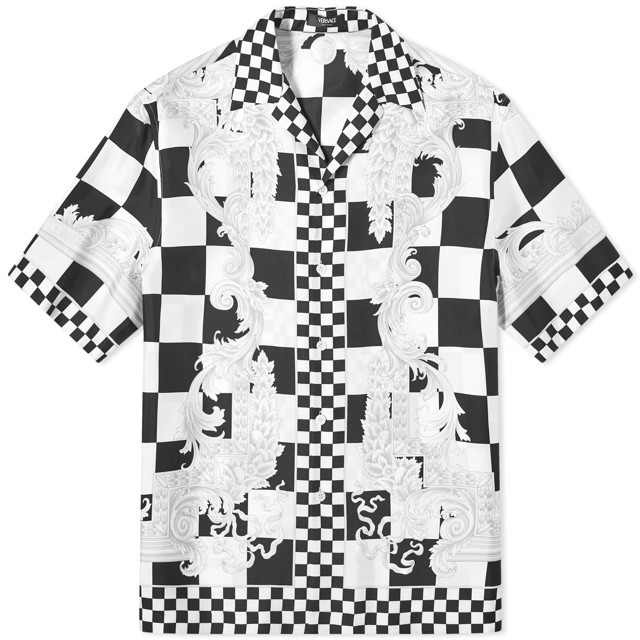 Ing Versace Checkerboard Medusa Print Silk Vacation Shirt Fehér | 1003926-1A10864-5X550