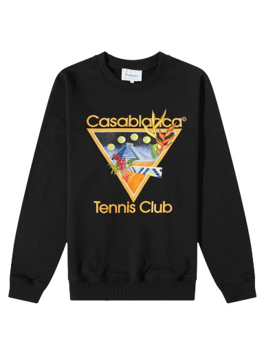Sweatshirt Casablanca Tennis Club Icon Crew Sweat Fekete | MS23-JTP-117-08