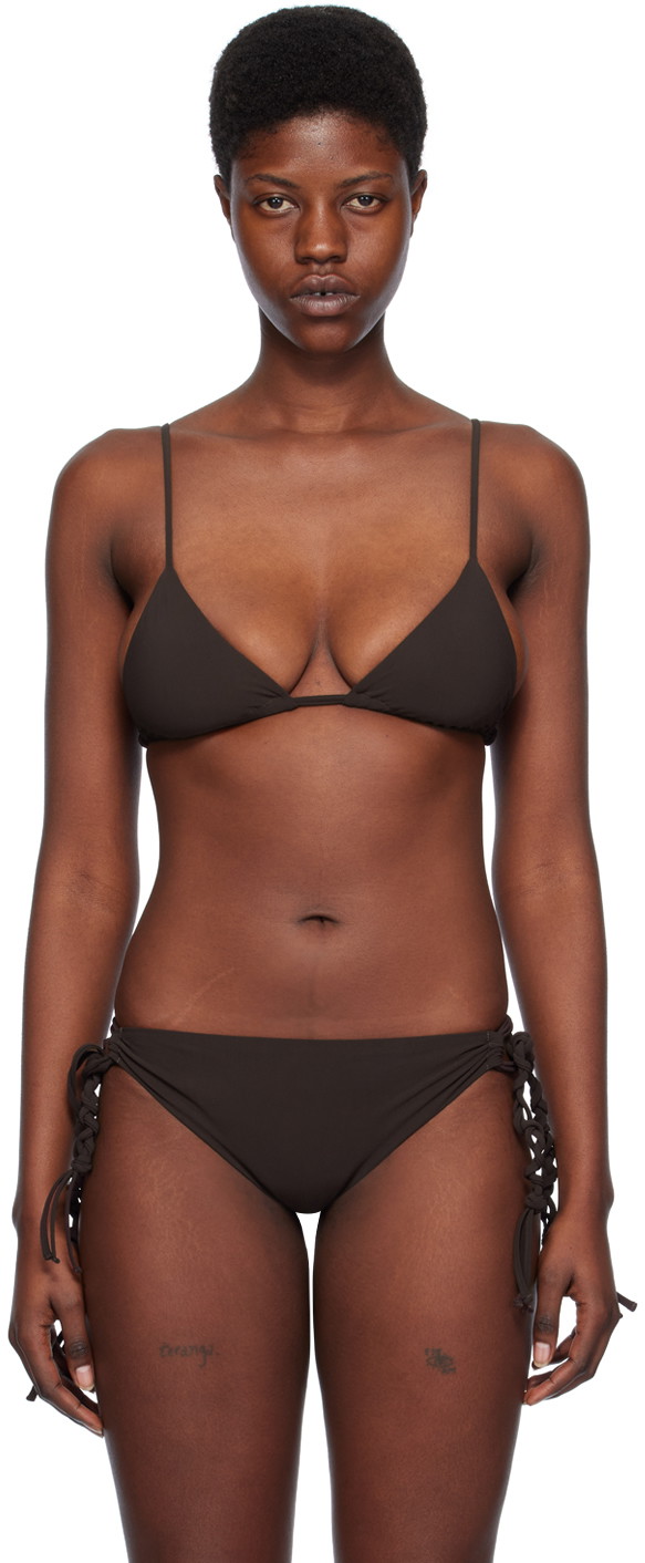 Fürdőruha Jil Sander Tangle Bikini Top Barna | J40BR0002_J20011