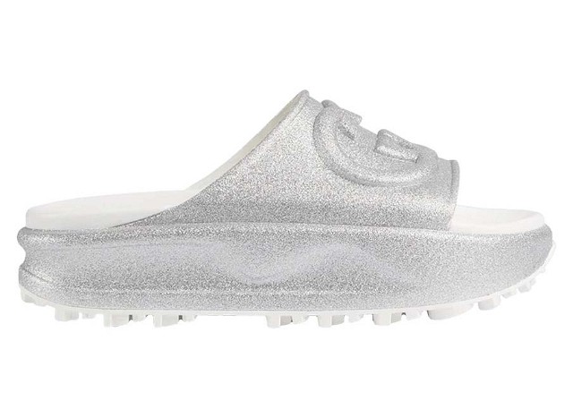 Sneakerek és cipők Gucci Interlocking G Slide Metalic Silver W Fémes | 725541 JAAC8 8106