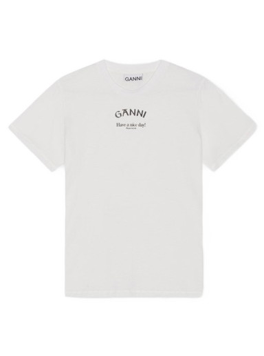 Póló GANNI Thin Jersey Relaxed T-shirt Fehér | T3561-151