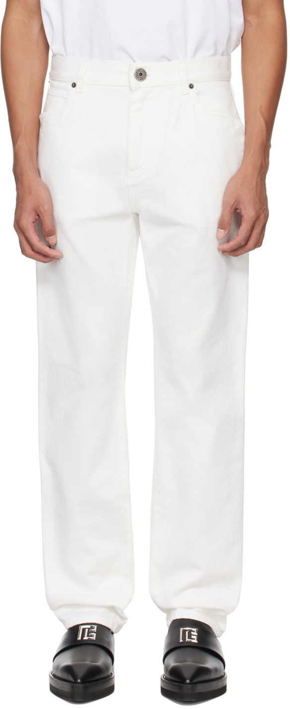 Farmer Balmain Straight-Leg Jeans Fehér | CH1MI070DB69