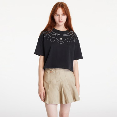 Crop topok Converse Proud To Be Oversized Cropped T-Shirt Black Fekete | 10027209-A01, 0