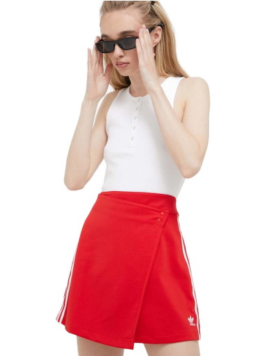 Szoknya adidas Originals Adicolor Classics 3-Stripes Short Wrapping Skirt 
Piros | IC5477