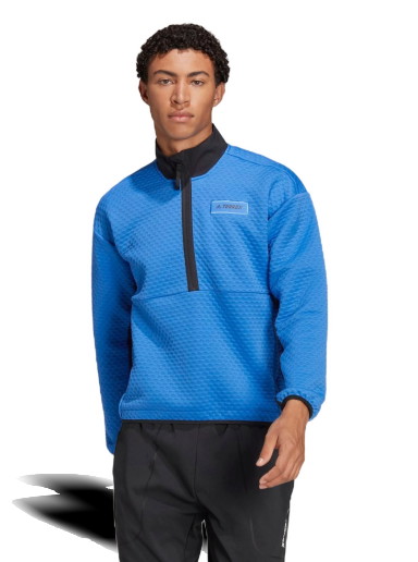 Dzsekik adidas Originals Terrex Hike Half-Zip Fleece Jacket Kék | H48995