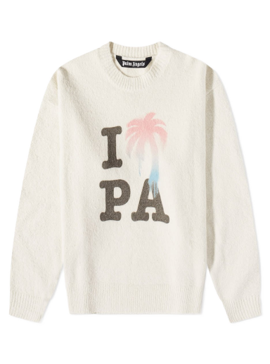 Sweatshirt Palm Angels I Love PA Crew Sweat Bézs | PMHE007S23KNI0080384