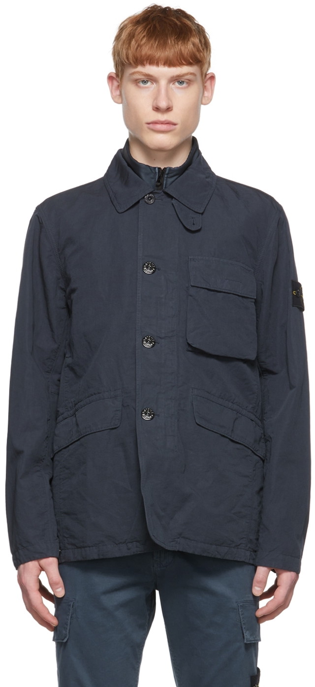 Dzsekik Stone Island Blue Cotton Fekete | 7615A0306