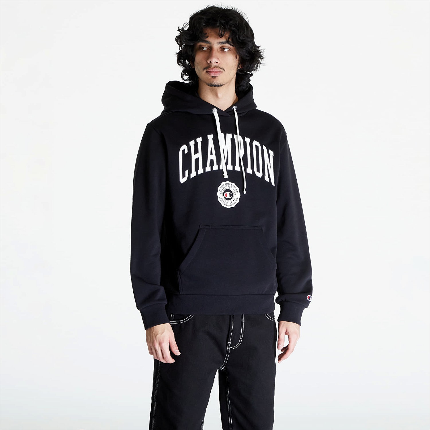 Sweatshirt Champion Hooded Sweatshirt Black Fekete | 219830 CHA KK001, 0